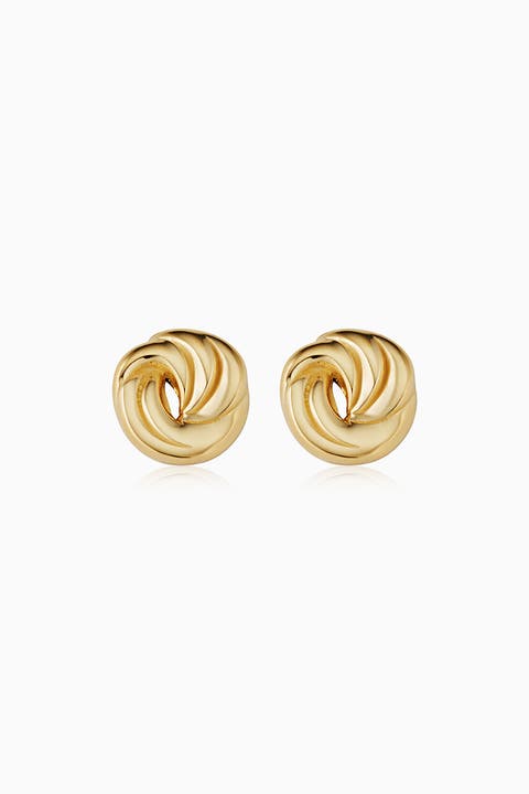 14K Yellow Gold Infinite Love Studs