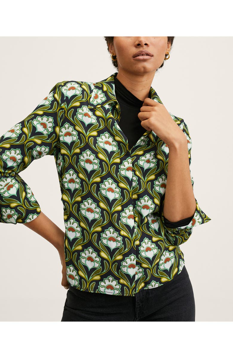 MANGO Floral Print Blouse, Alternate, color, 