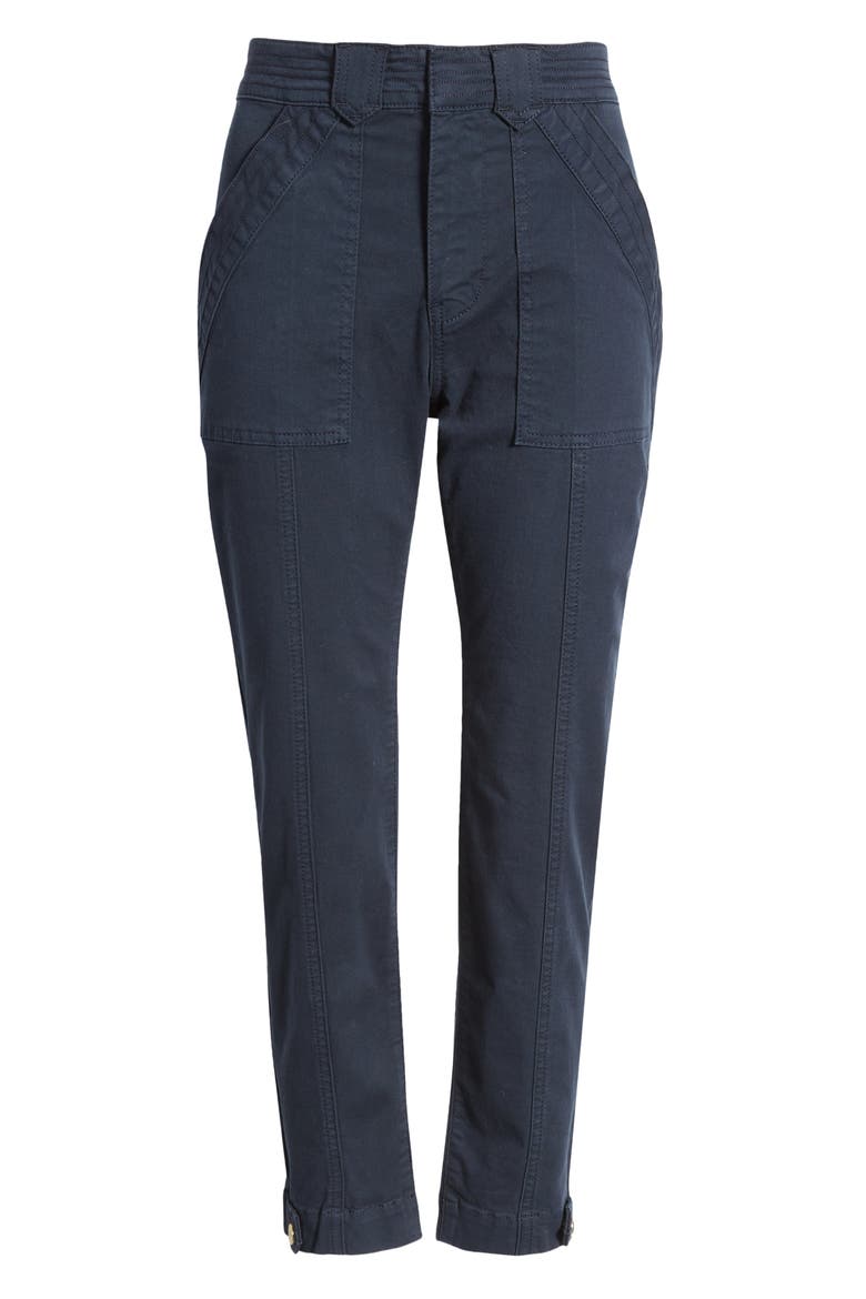 Trapunto Button Tab Cuff Pants, Alternate, color, WASHED NAVY