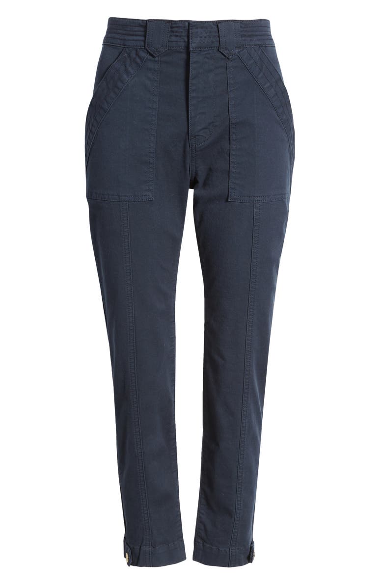 FRAME Trapunto Button Tab Cuff Pants, Alternate, color, Washed Navy