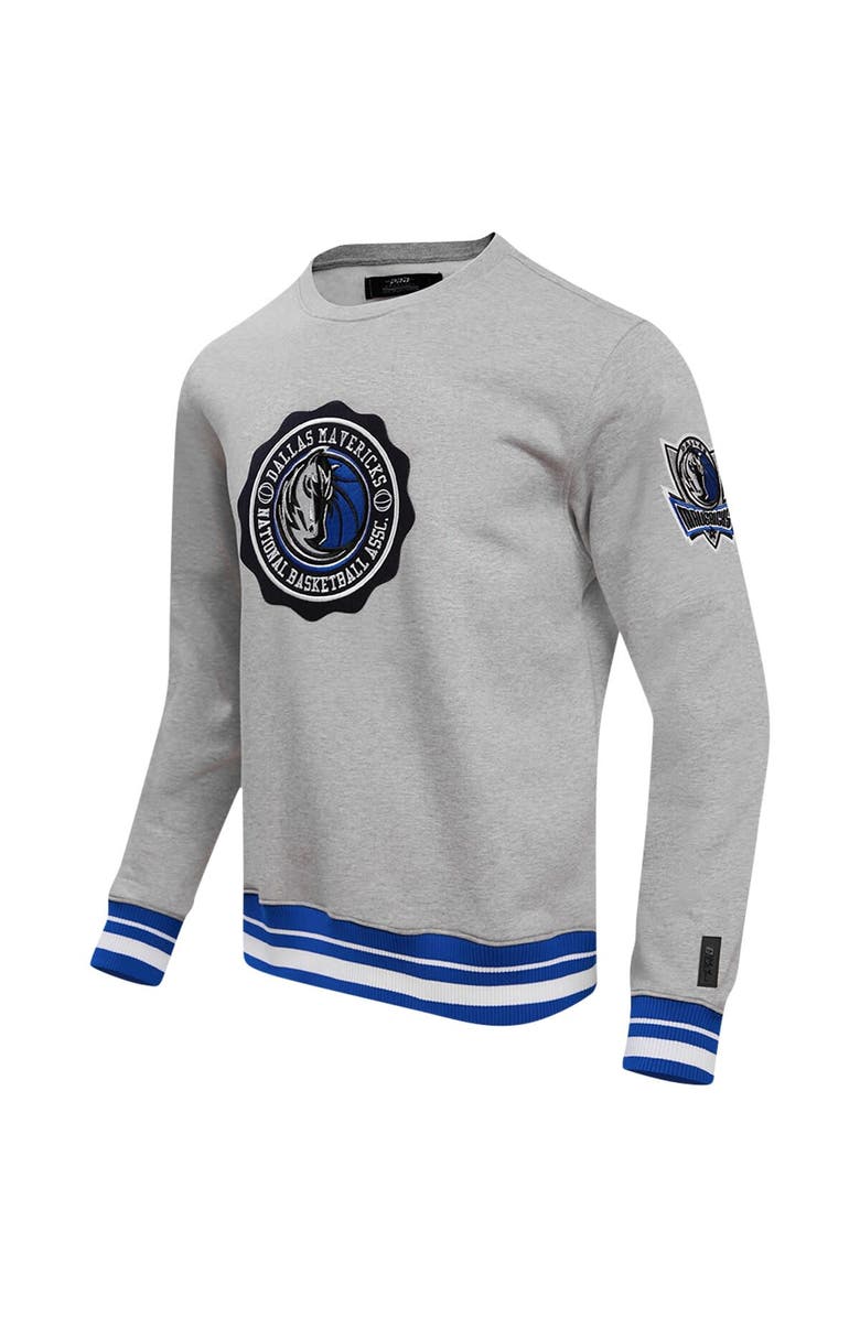 PRO STANDARD Men's Pro Standard Heather Gray Dallas Mavericks Crest Emblem Pullover Sweatshirt, Alternate, color,
