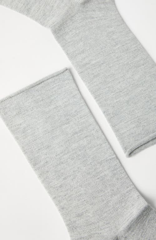 Brunello Cucinelli Cashmere Knit Socks In Light Grey