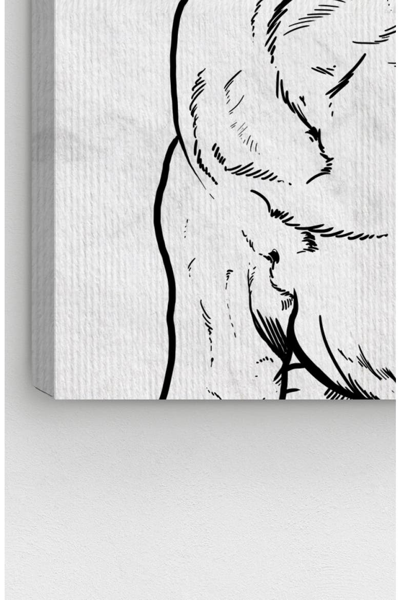 Frenchie with Gold Glasses Canvas Wall Art, Alternate, color, GREY WHITE