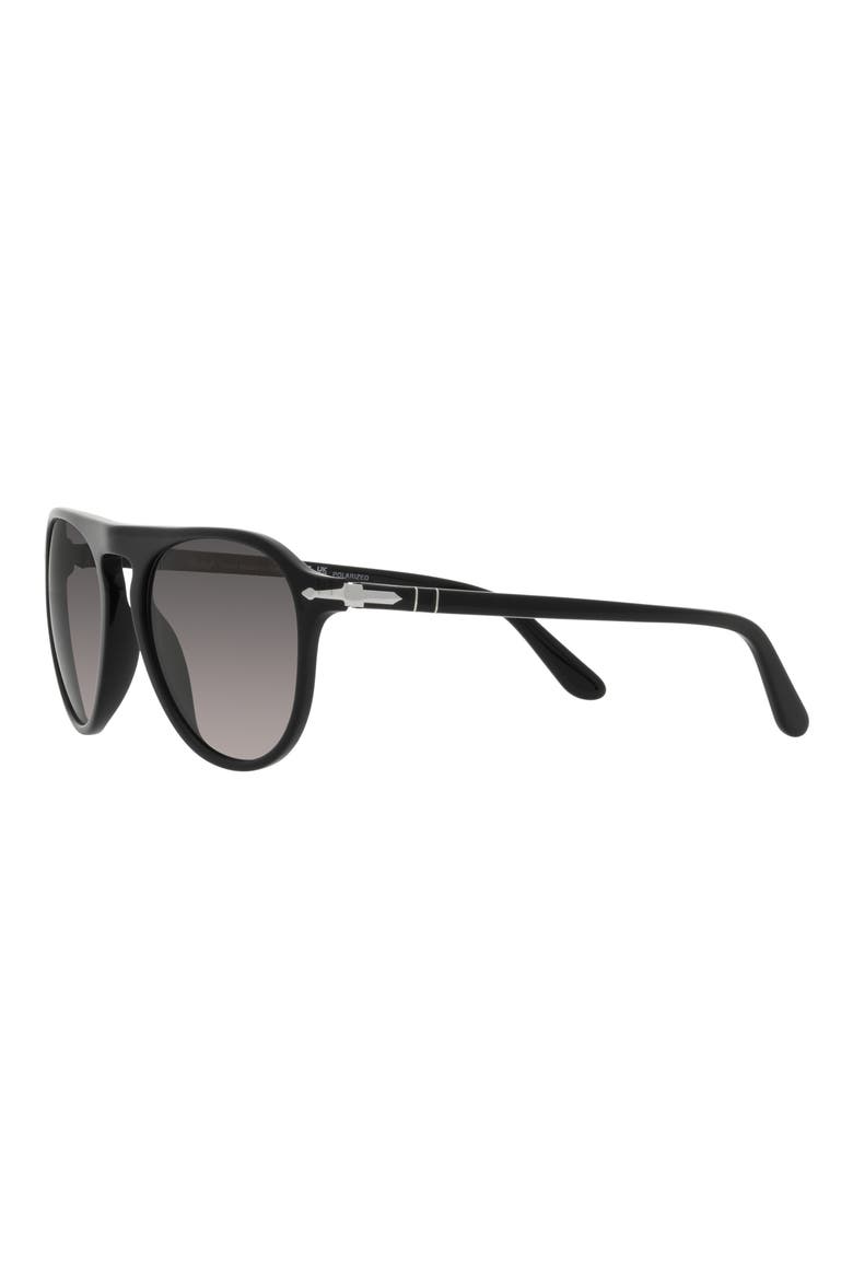 55mm Polarized Pilot Sunglasses, Alternate, color, BLACK