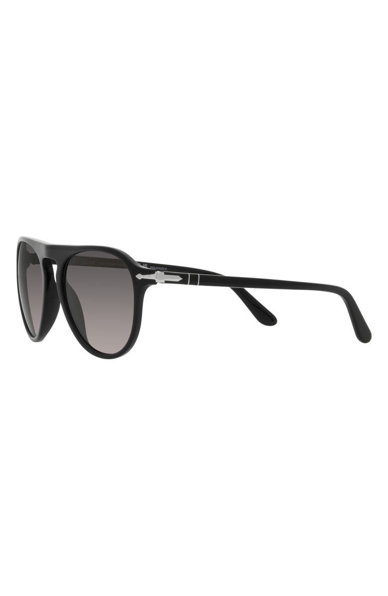 Persol 55mm Polarized Pilot Sunglasses, Alternate, color, Black