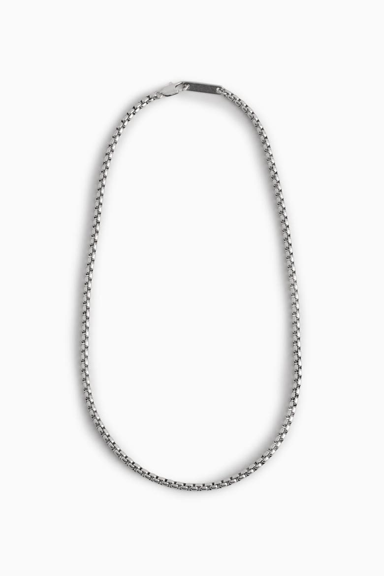 Box-chain Necklace, Main, color, SILVER