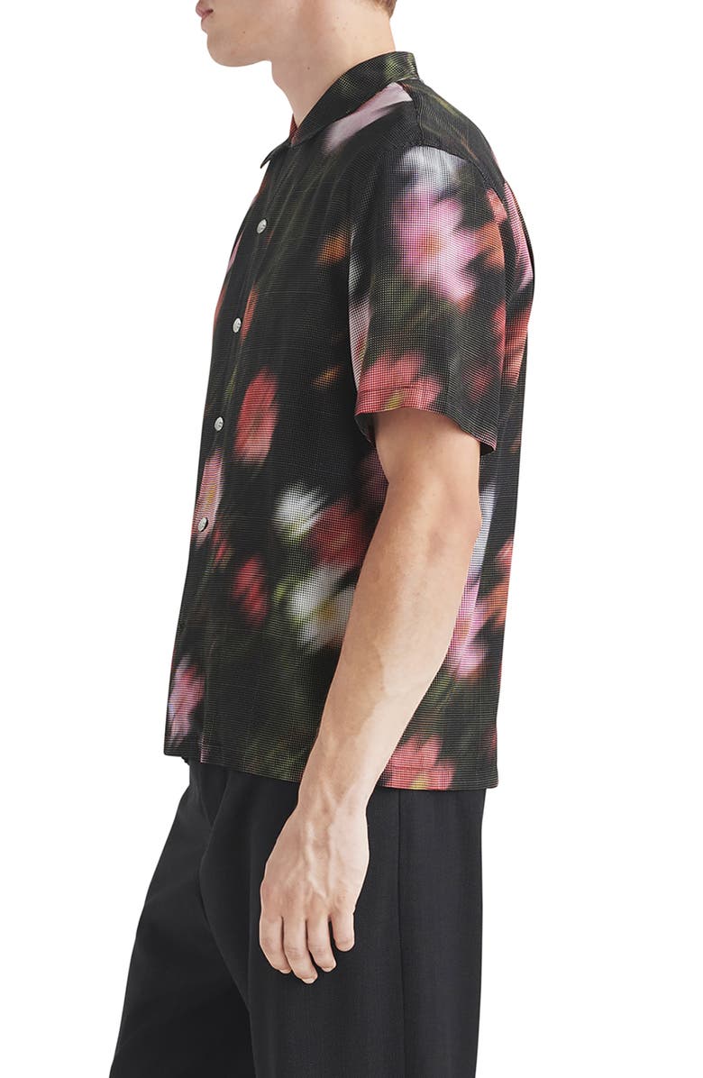 rag & bone Avery Blurred Floral Print Short Sleeve Button-Up Shirt, Alternate, color, 