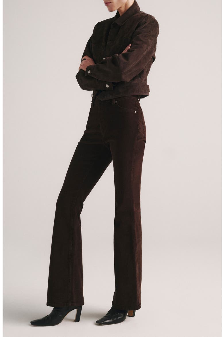 Bridget Petite High Waist Bootcut Instasculpt Corduroy Jeans, Alternate, color, METEORITE