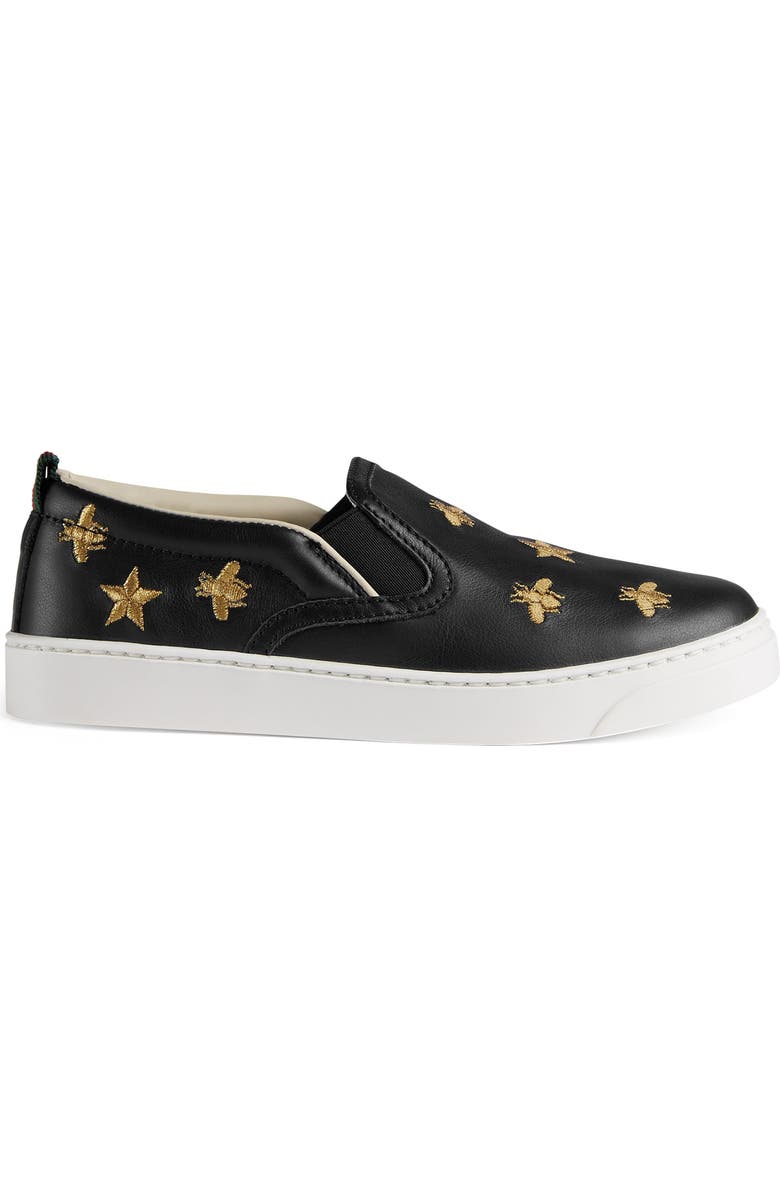 Gucci Dublin Bees and Stars Slip-On Sneaker, Alternate, color,