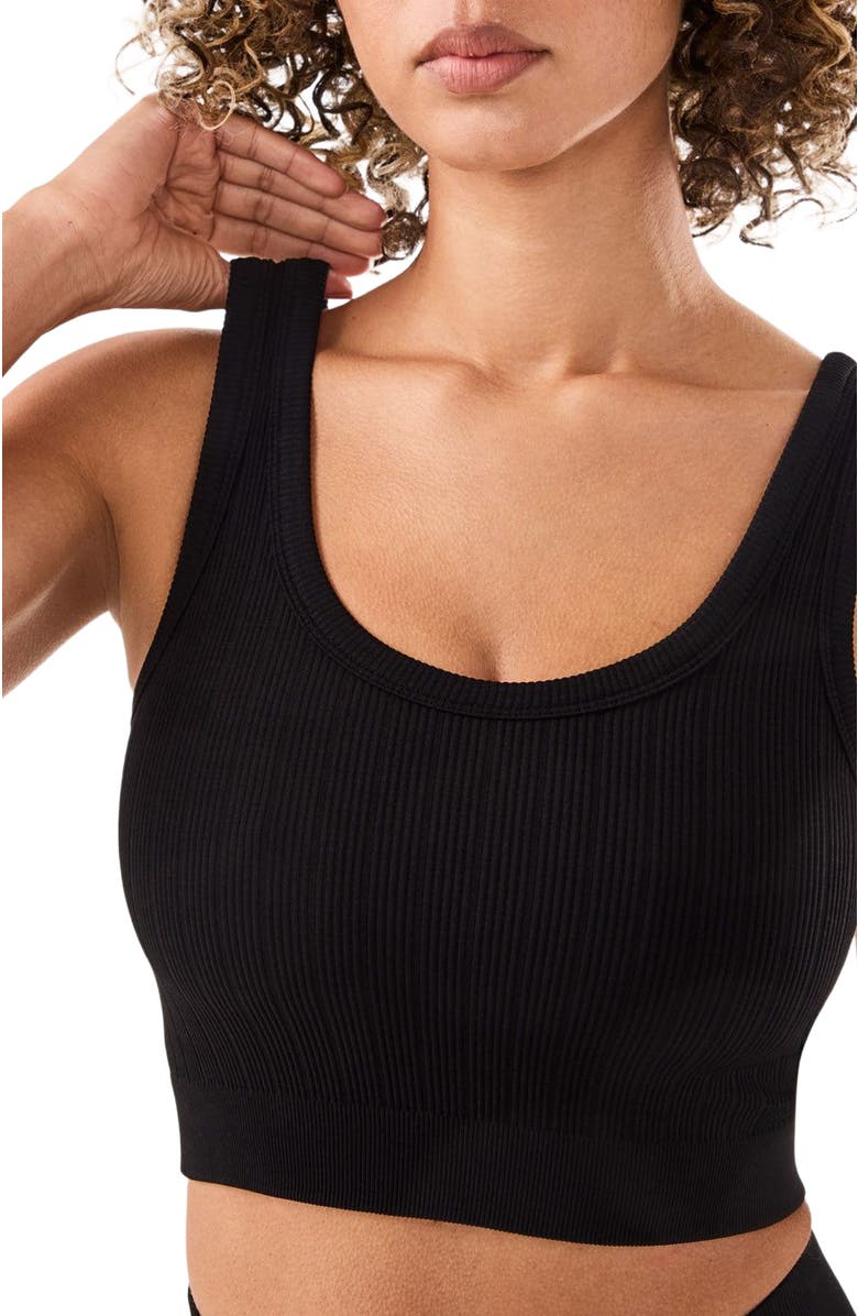 Tavi Seamless Vibe Rib Bra, Alternate, color, Ebony