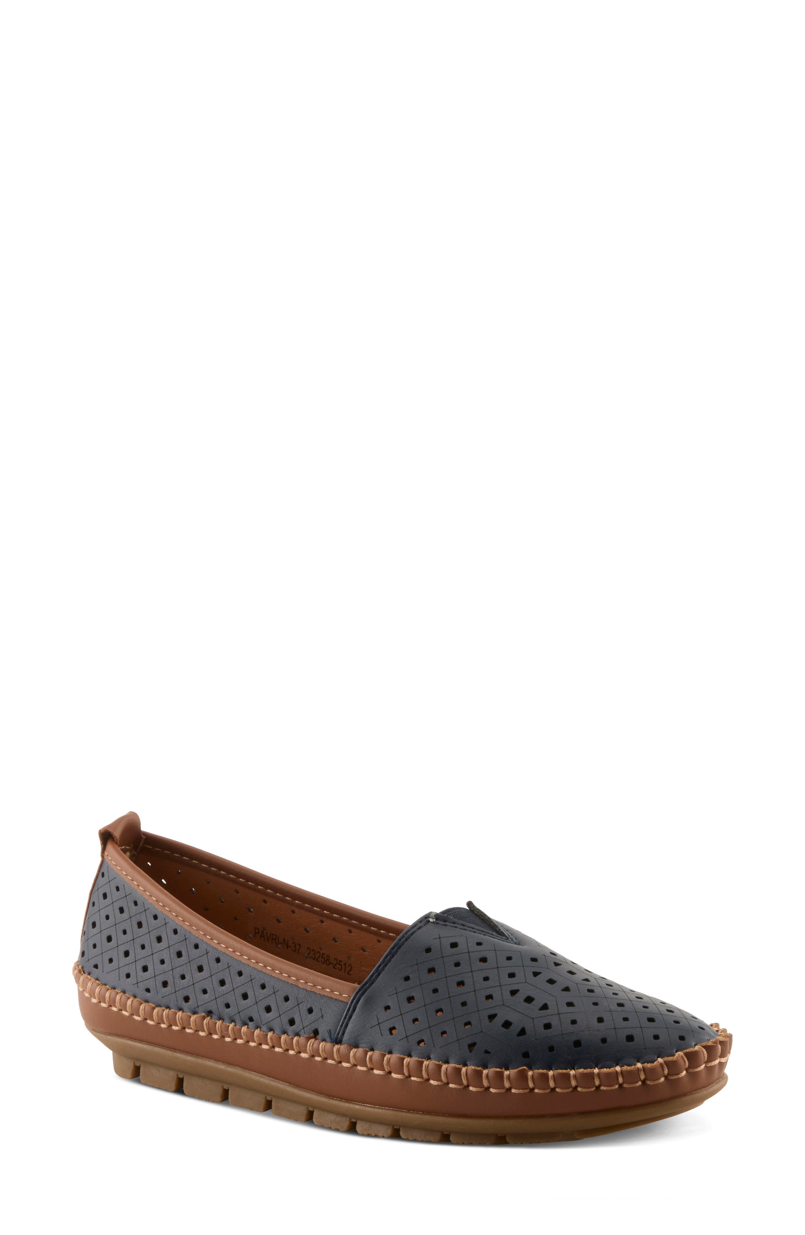 Pavri Perforated Loafer, Main, color, NAVY