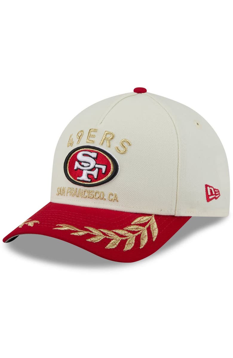 New Era Men's New Era Cream/Scarlet San Francisco 49ers 2025 NFL Draft 9FORTY A-Frame M-Crown Adjustable Hat, Main, color, Cream