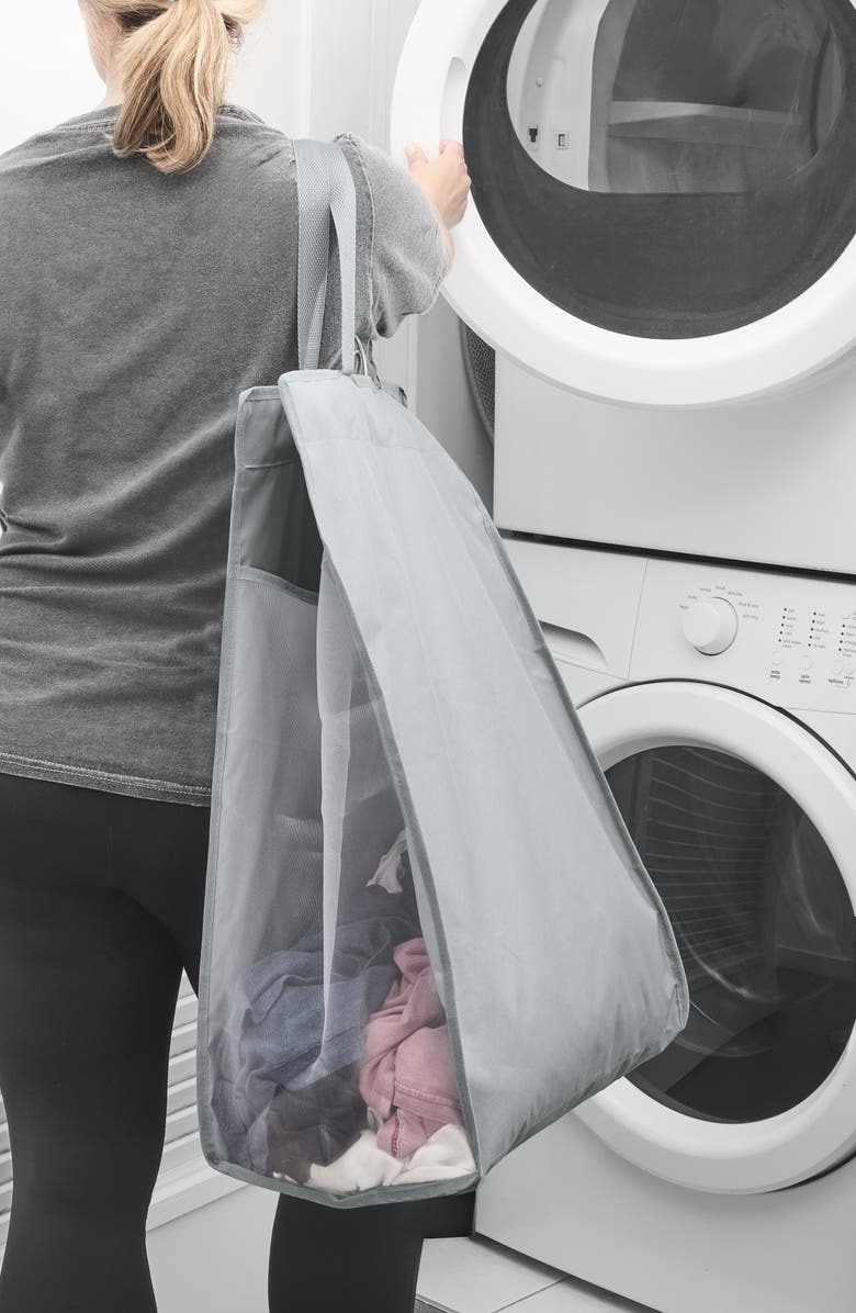 Core Home Set of 2 Hanging Laundry Hampers, Alternate, color, Hail Gray