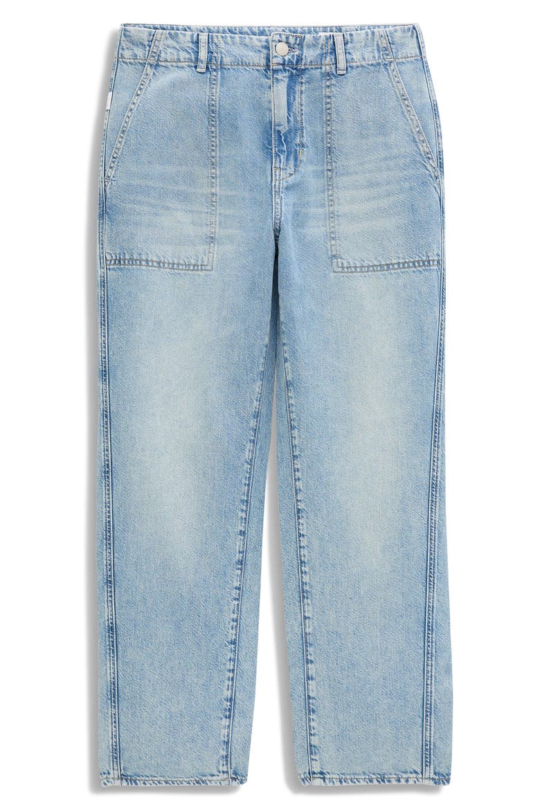 Analeigh Ankle Straight Leg Workwear Jeans, Alternate, color, WINE GARDEN