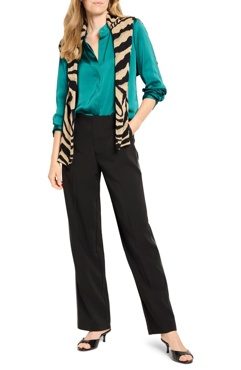 NIC+ZOE Lenox Wide Leg Tuxedo Pants, Alternate, color, Black Onyx