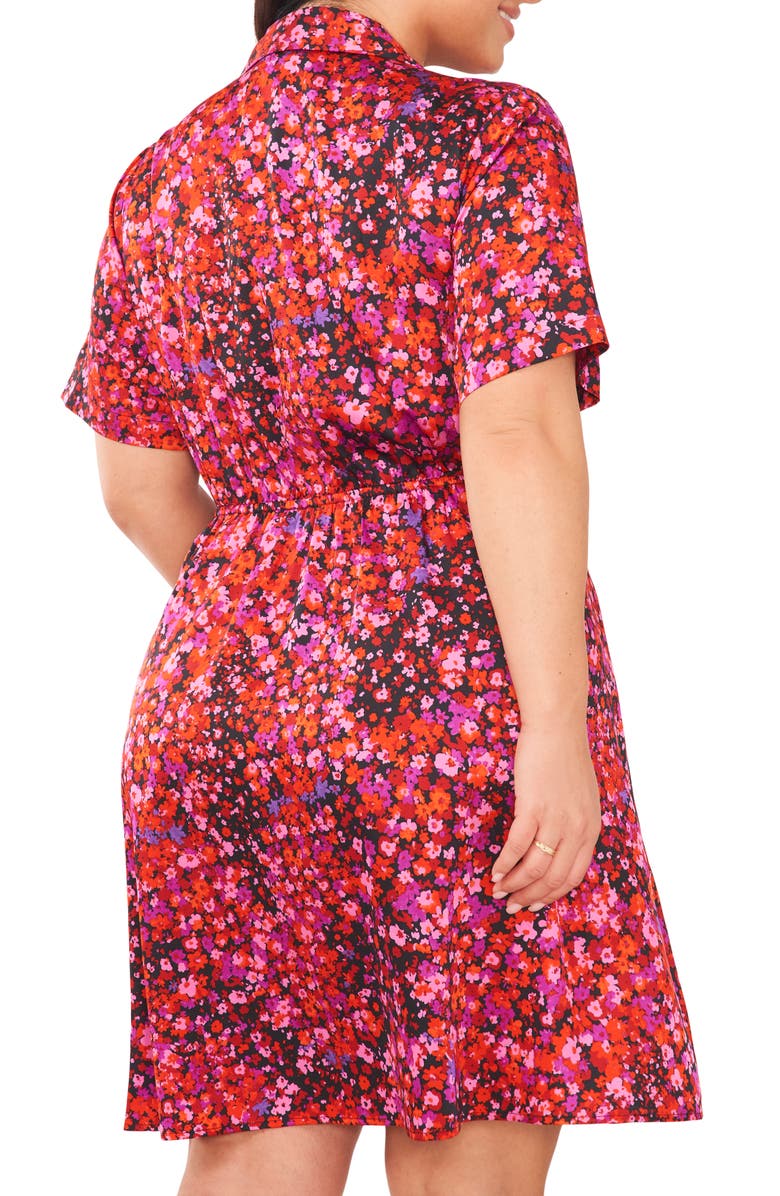 Vince Camuto Floral Collared Wrap Dress, Alternate, color, 
