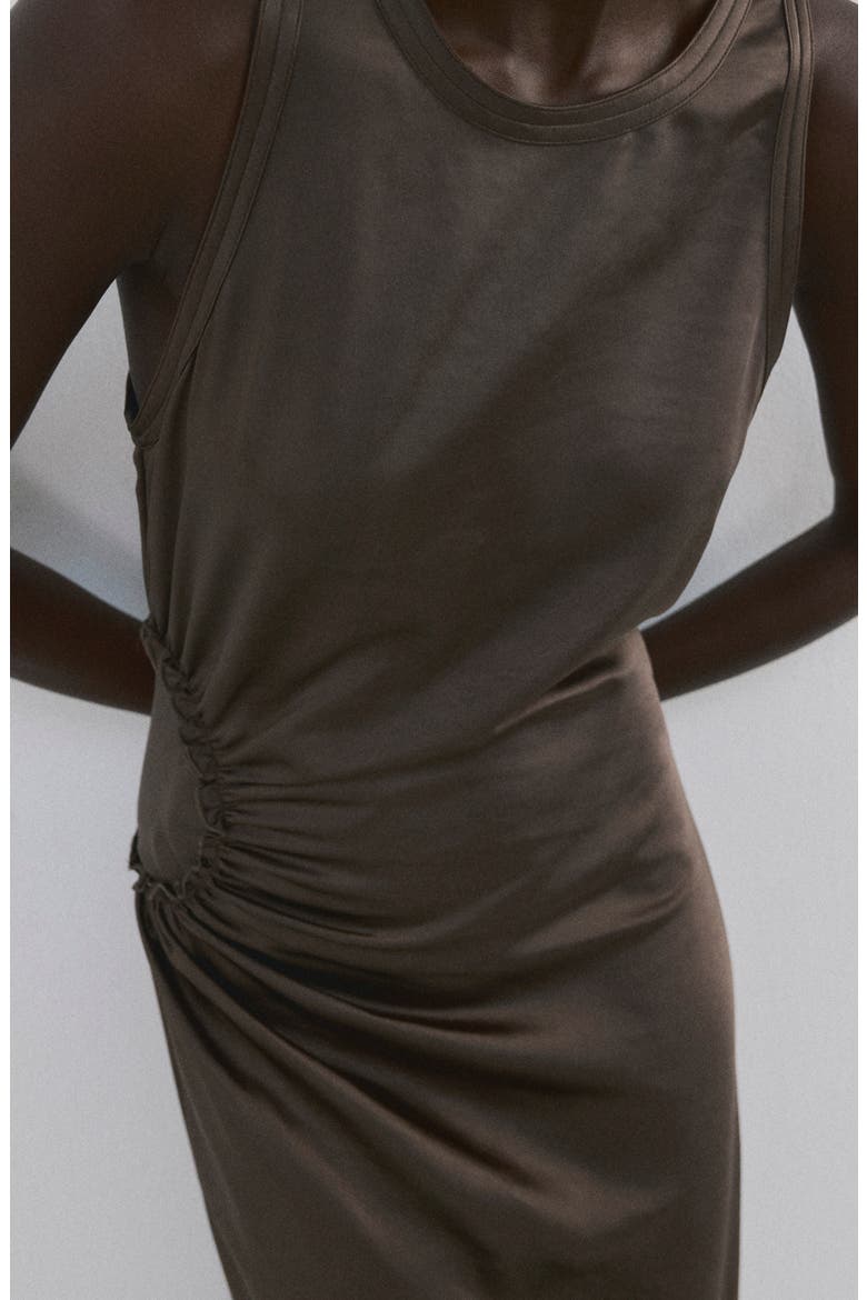 Gathered Cutout Sleeveless Maxi Dress, Alternate, color, MINK GREY
