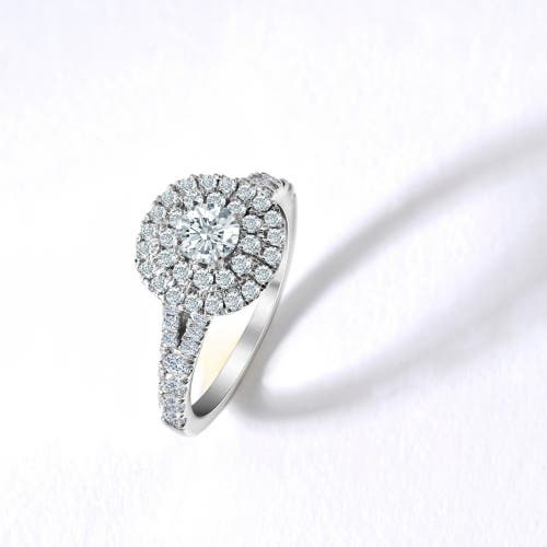 Bliss Diamond 1 1/4 Ct Tw Lab Grown Diamond Cushion Halo Engagement Ring In 10k White Gold