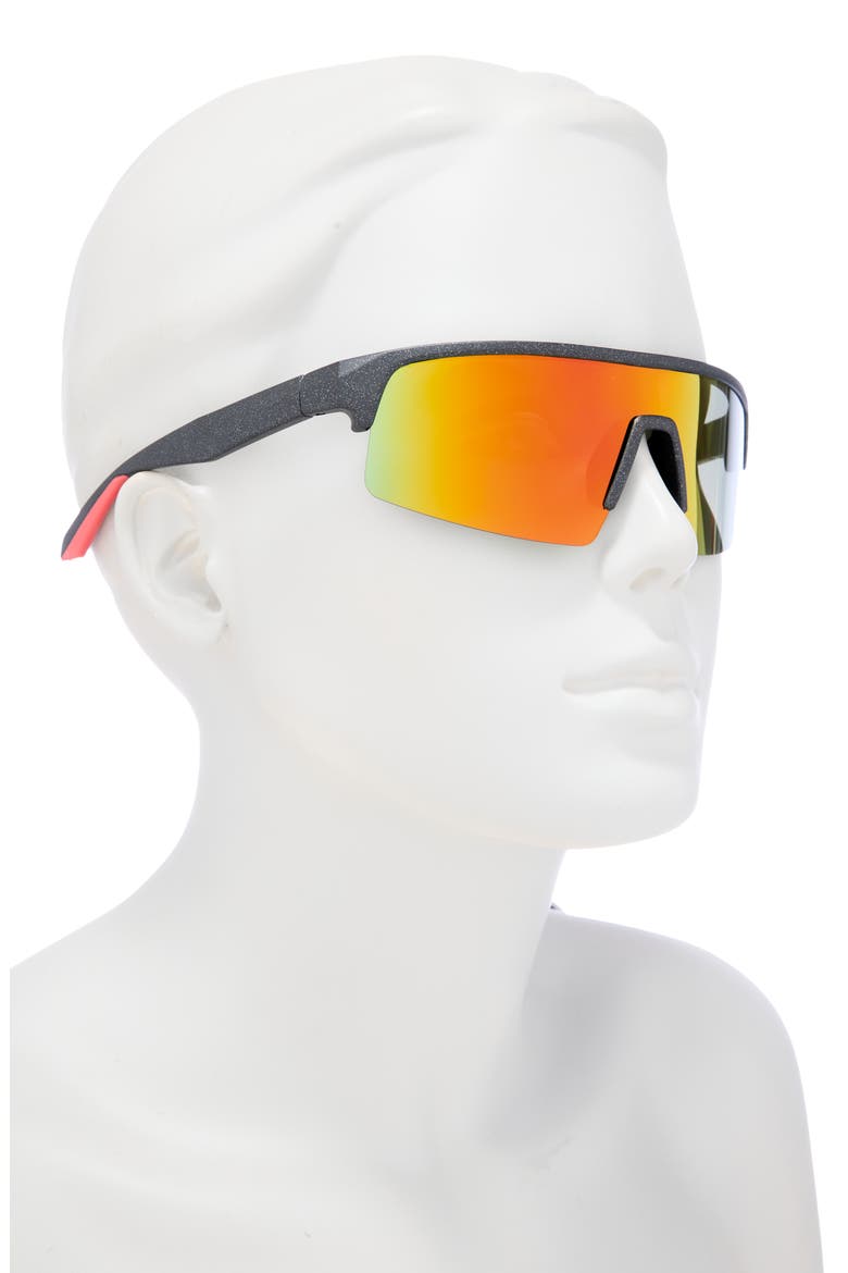 276mm Rimless Shield Sunglasses, Alternate, color, BLACK RED