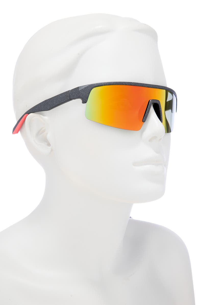 Vince Camuto 276mm Rimless Shield Sunglasses, Alternate, color, Black Red