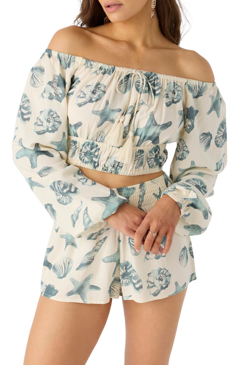 O'Neill Kammie Off the Shoulder Crop Top, Alternate, color, 