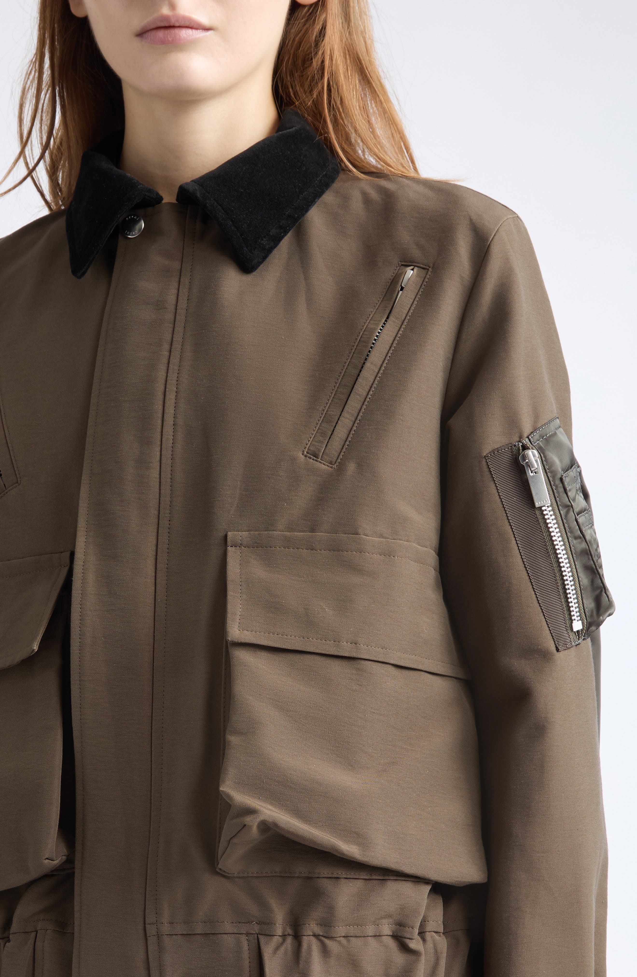 Sacai Grosgrain Bonding Blouson Jacket (Women) | Nordstrom