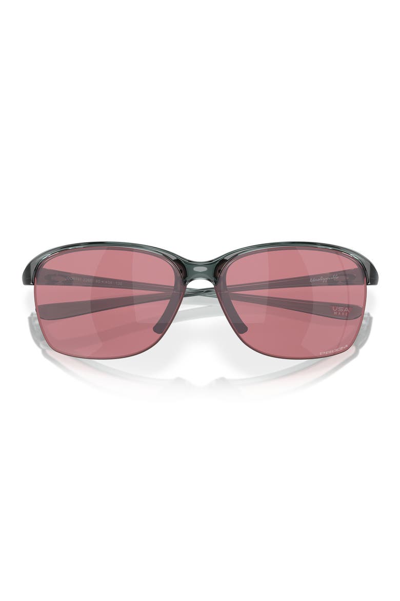 Unstoppable 65mm Prizm™ Gradient Oversize Polarized Rectangular Sunglasses, Alternate, color, SHINY BLACK