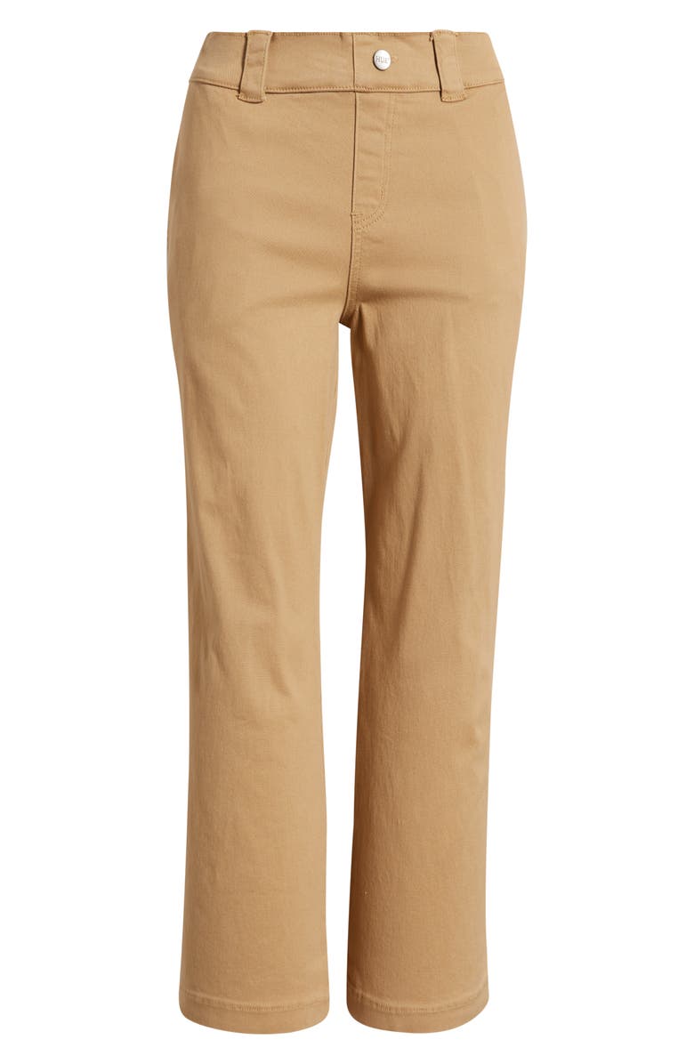 Hue Kick Flare Stretch Cotton Pull-On Pants, Main, color, Tannin
