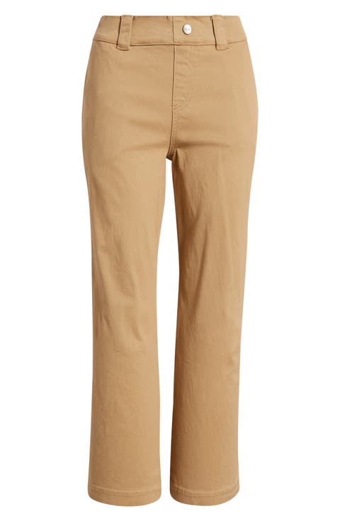 Kick Flare Stretch Cotton Pull-On Pants