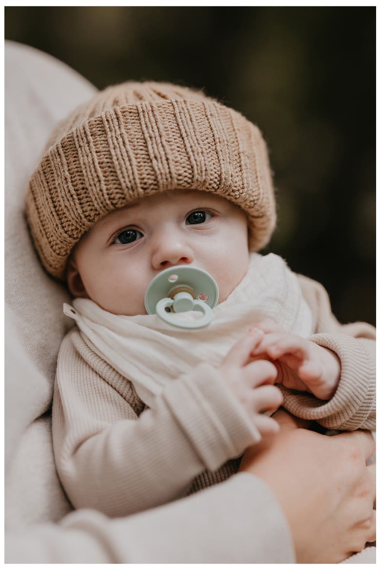 Organic Cotton Muslin Swaddle Blanket & Bib Set, Alternate, color, SAND
