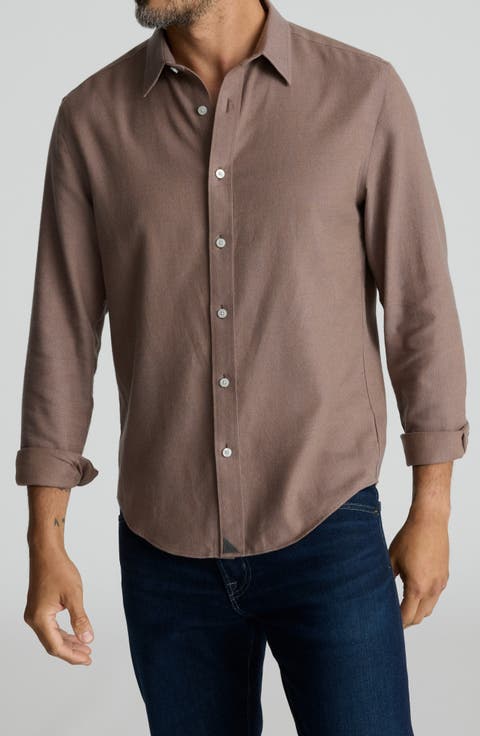 Veneto Regular Fit Textured Wrinkle Free Cotton Button-Down Shirt