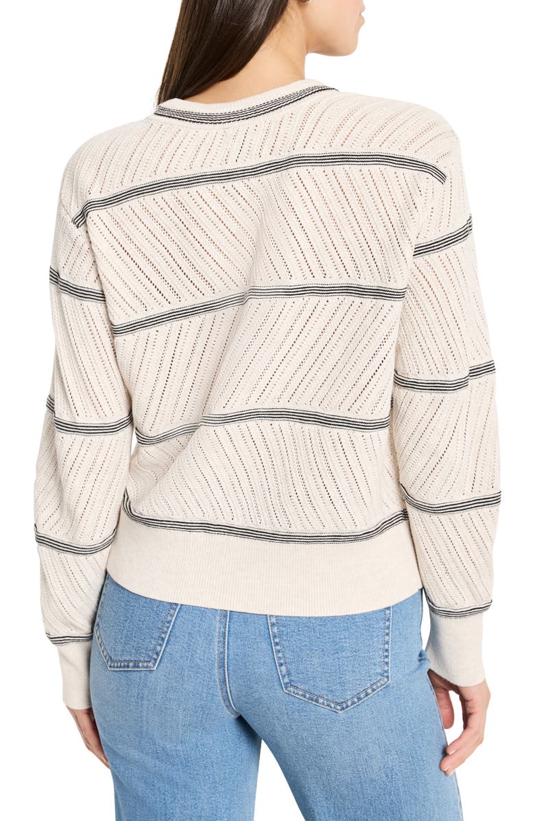 NIC+ZOE Stripe Pointelle Stitch Sweater, Alternate, color, 