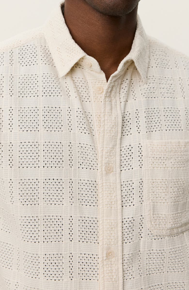 Les Deux Charlie Short Sleeve Button-Up Shirt, Alternate, color, Ivory
