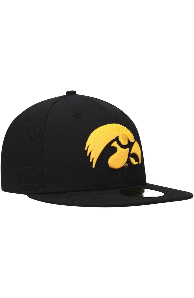 New Era Men's New Era Black Iowa Hawkeyes Logo Basic 59FIFTY Fitted Hat, Alternate, color, Black
