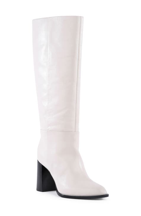 Ladies white boots for sale best sale