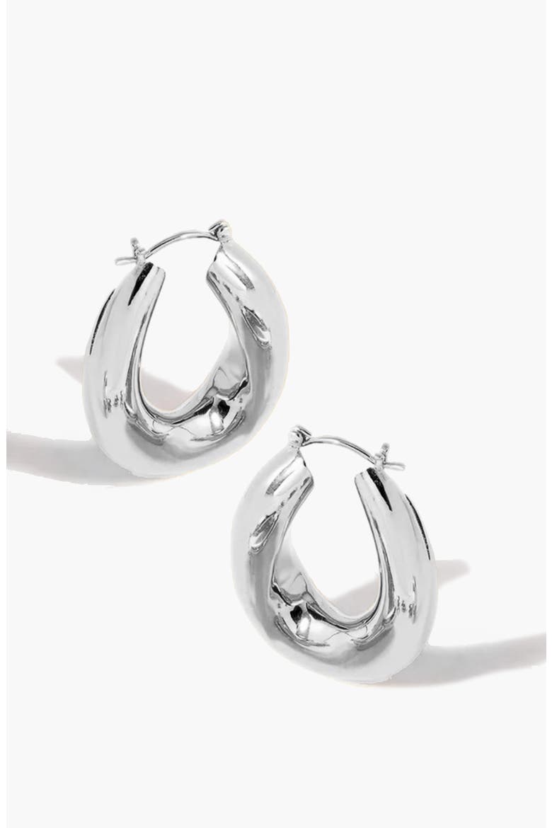 Falin Maxi Hoop Earrings In Silver, Alternate, color, Silver