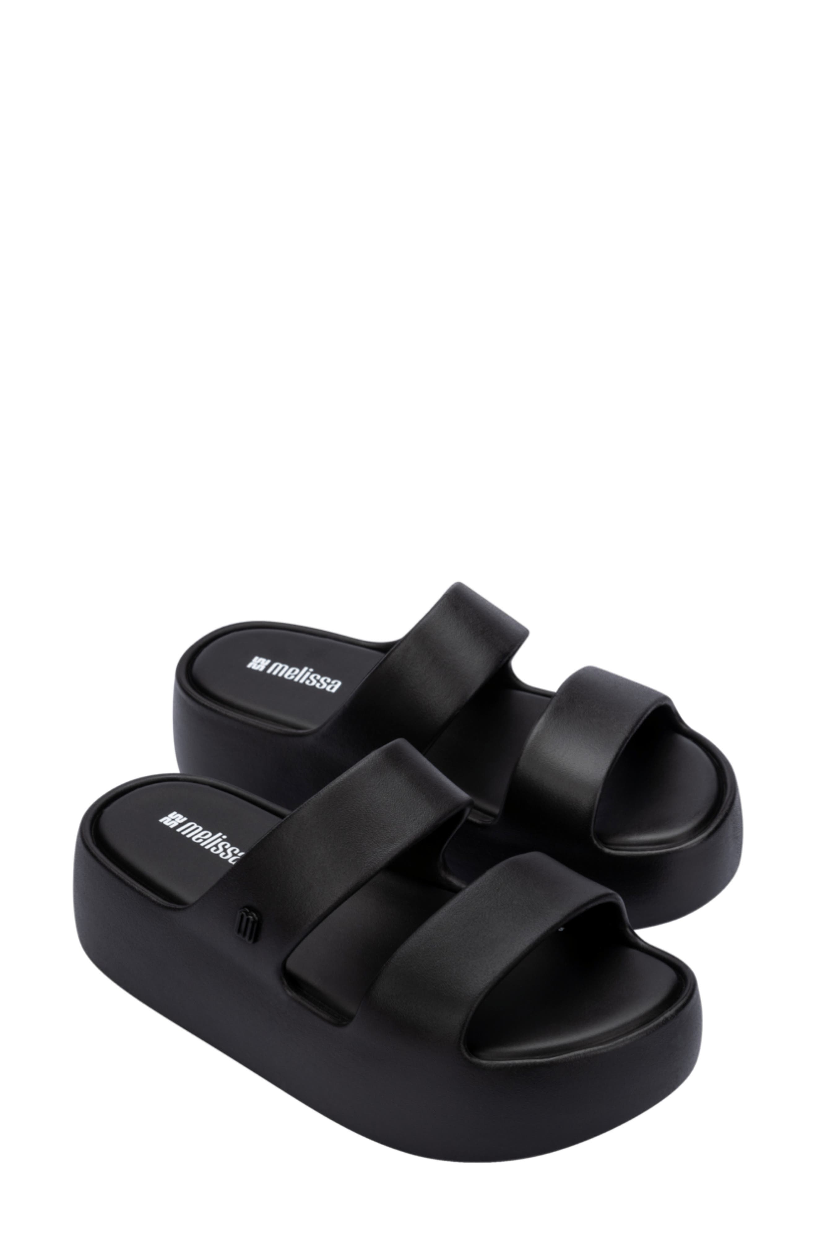 Melissa Free Line Platform Slide Sandal, Main, color, Black