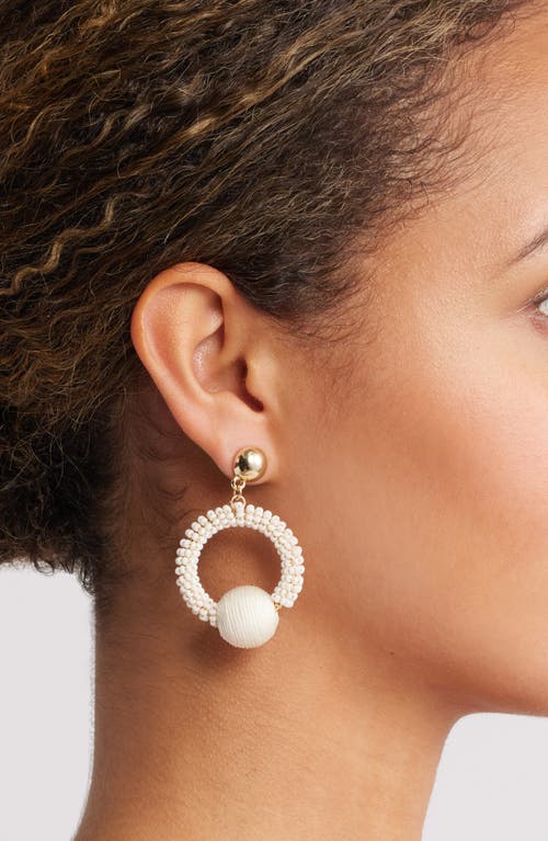 Nordstrom Color Pop Beaded Frontal Hoop Earrings