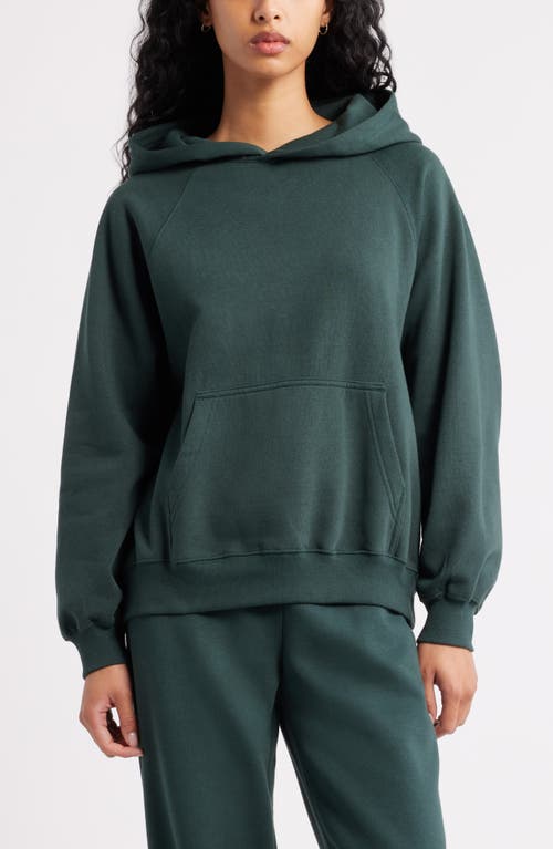 Bp. Fleece Detail Oversize Raglan Hoodie In Green