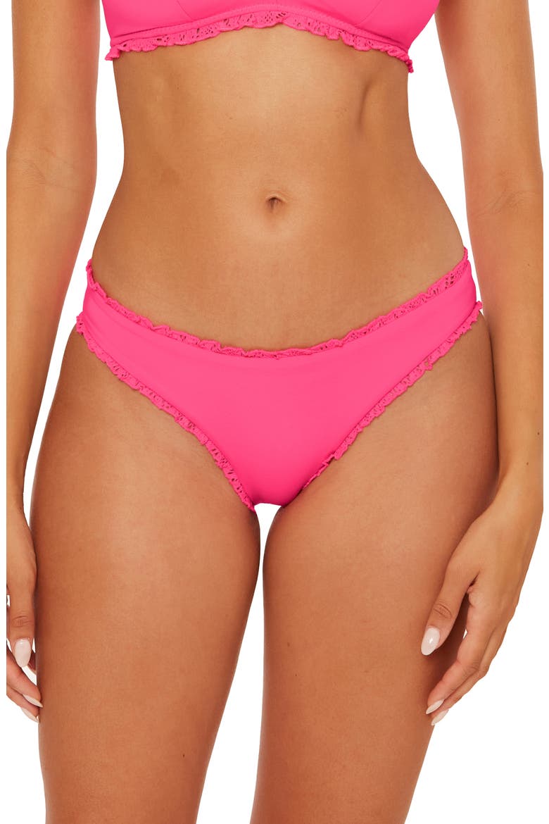 Frills Adela Hipster Bikini Bottoms, Main, color, PUNCH