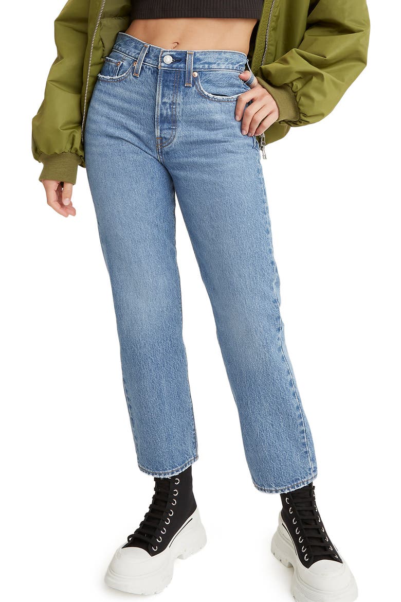 Levi's® Wedgie High Waist Straight Leg Jeans, Main, color, OXNARD HAZE