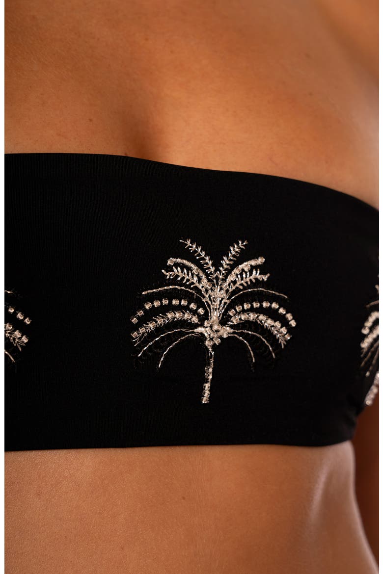 Midnight Palm Bryn Reversible Bikini Top, Alternate, color, BLACK