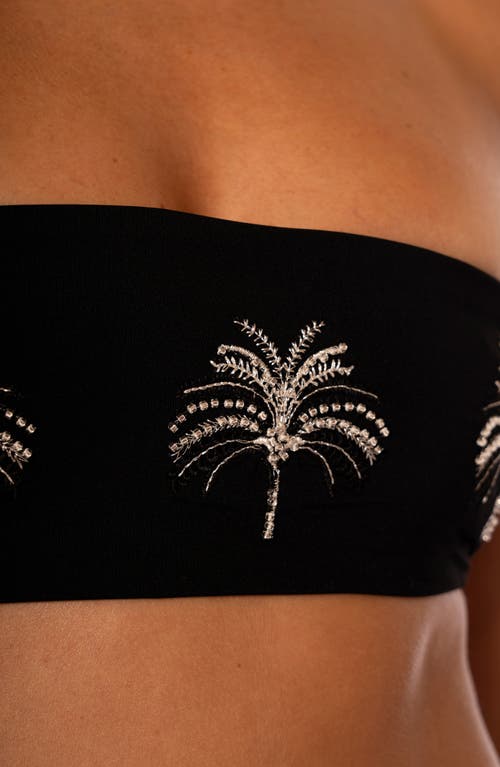 Maaji Midnight Palm Bryn Reversible Bikini Top In Black