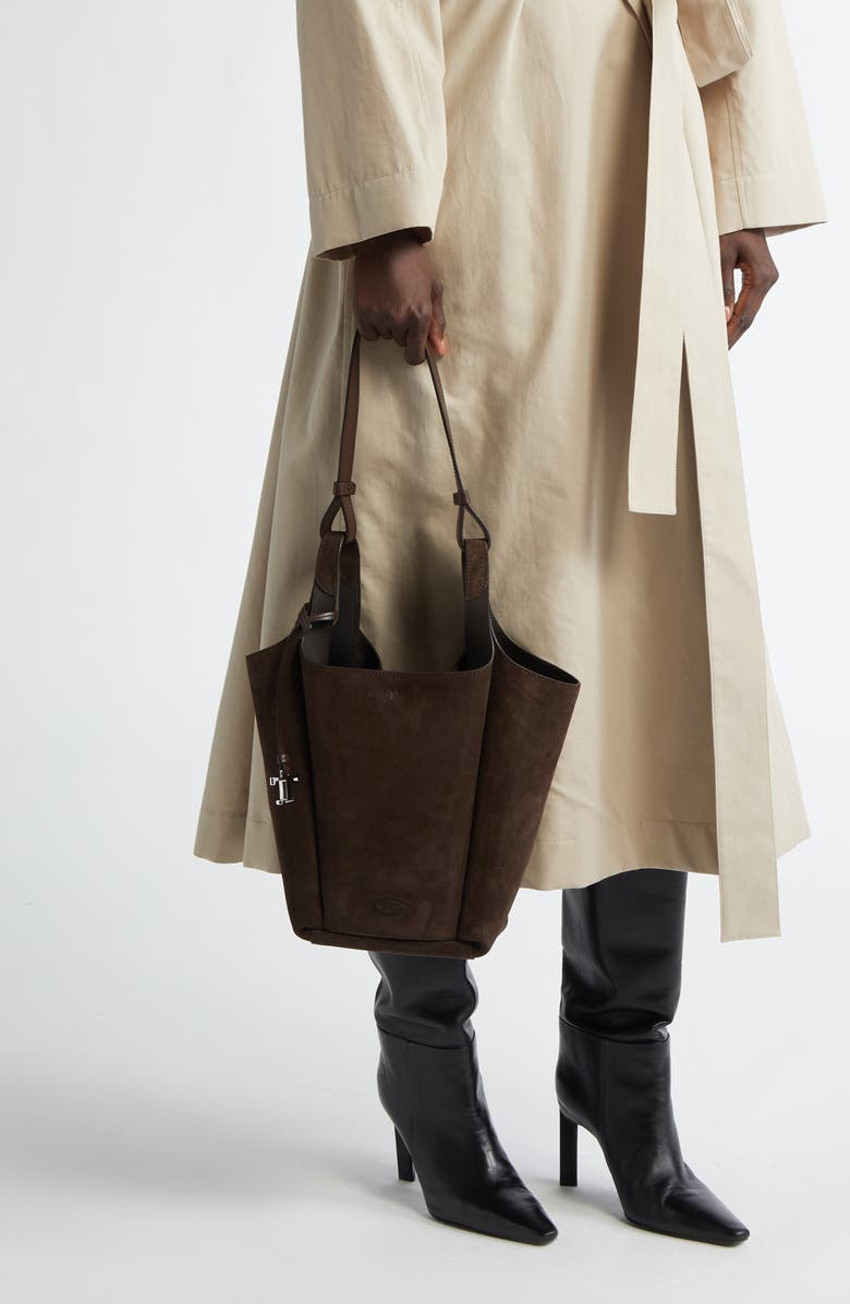 Tod's Small Api Suede Shoulder Bag, Alternate, color,