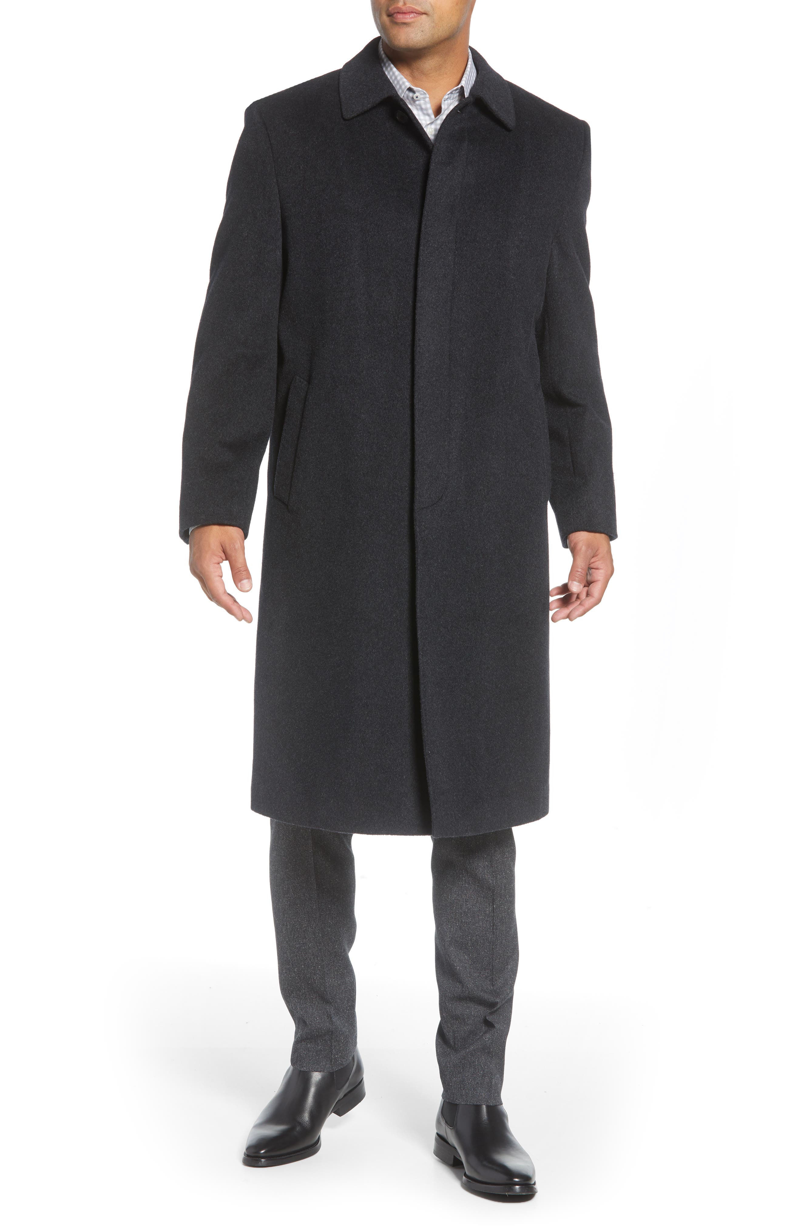 Hart Schaffner Marx Stanley Classic Fit Wool & Cashmere Overcoat
