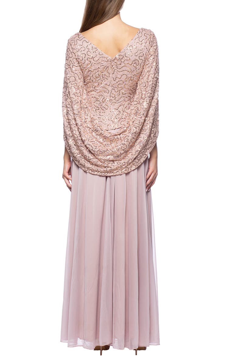 Marina Lace Capelet Gown, Alternate, color, 