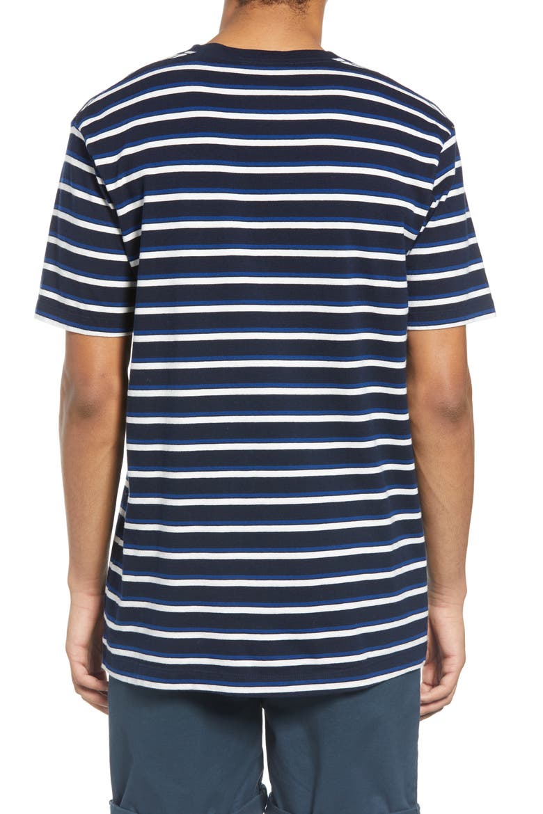 Longline Crewneck T-Shirt, Alternate, color, BLUE STRIPE