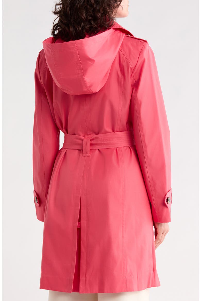 Double Breasted Trench Coat, Alternate, color, CORAL
