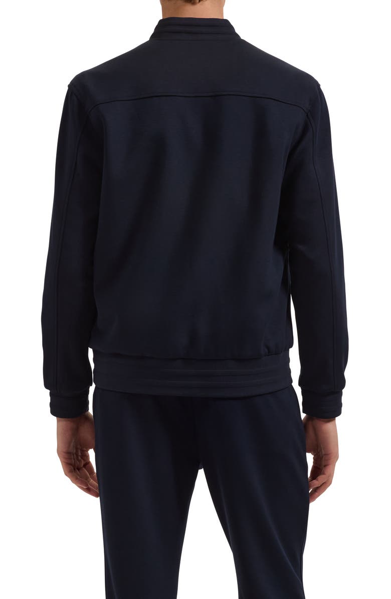 Bugatchi Soft Touch Knit Reversible Bomber Jacket, Alternate, color, Navy