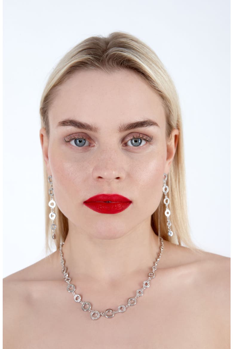 Art Deco Halo Necklace, Alternate, color, Sterling Silver